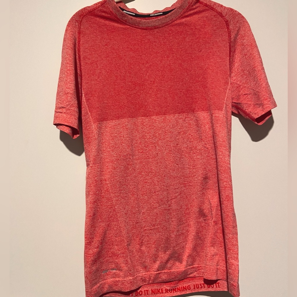 Nike Pink Red T Shirt Mens Size S Dri Fit Swoosh Running